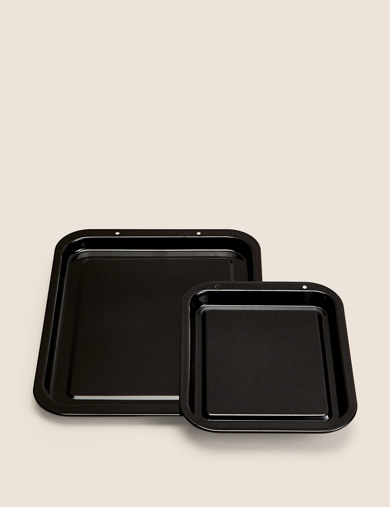 vitreous enamel oven trays 2-pack (British brand)