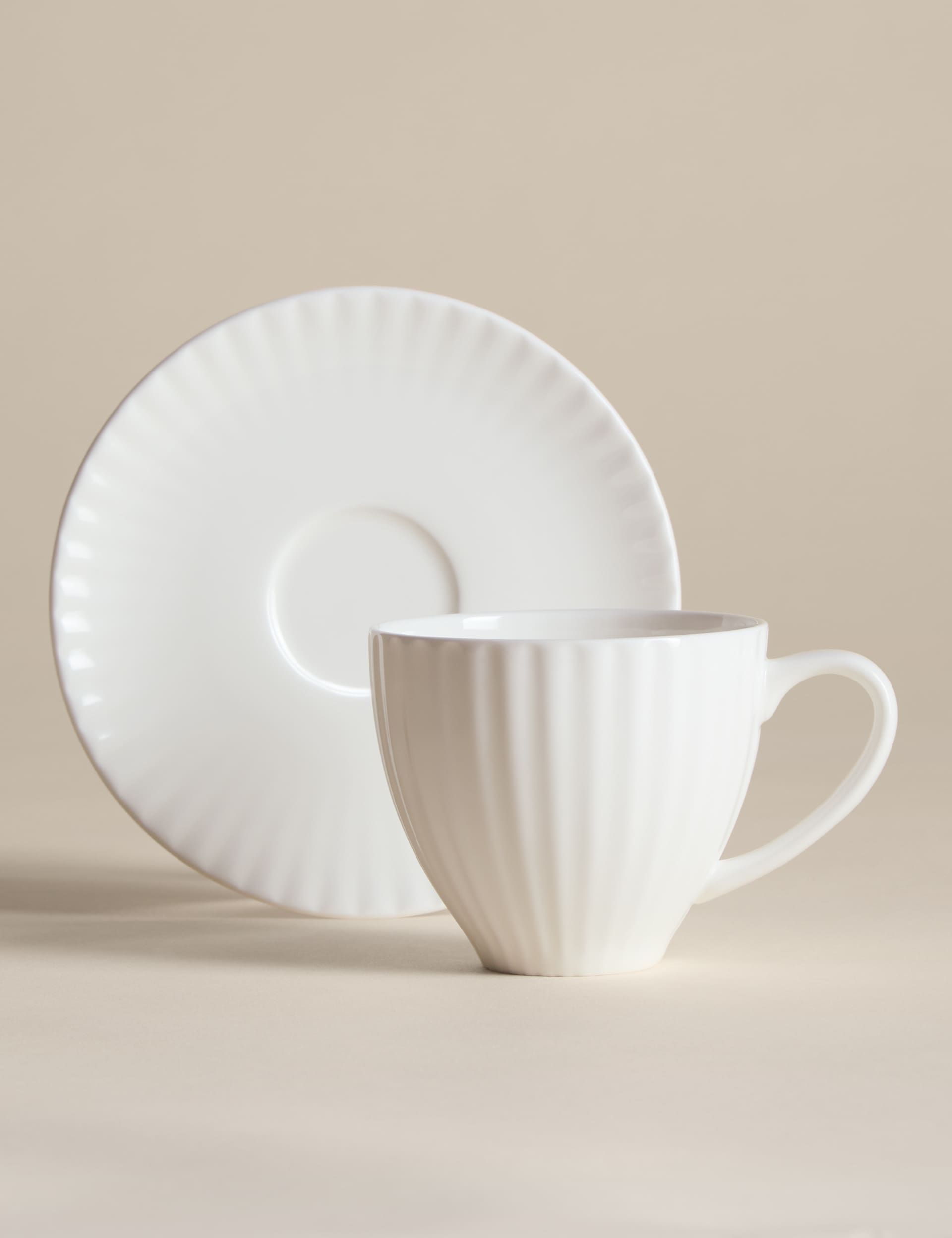 Fluted Hampton cup and saucer set, imported from the UK
