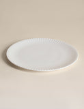 Fluted Hampton dinner plate made from china - British product