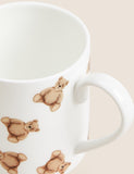 Spencer Bear ceramic mug with repeat pattern 390ml (British brand)