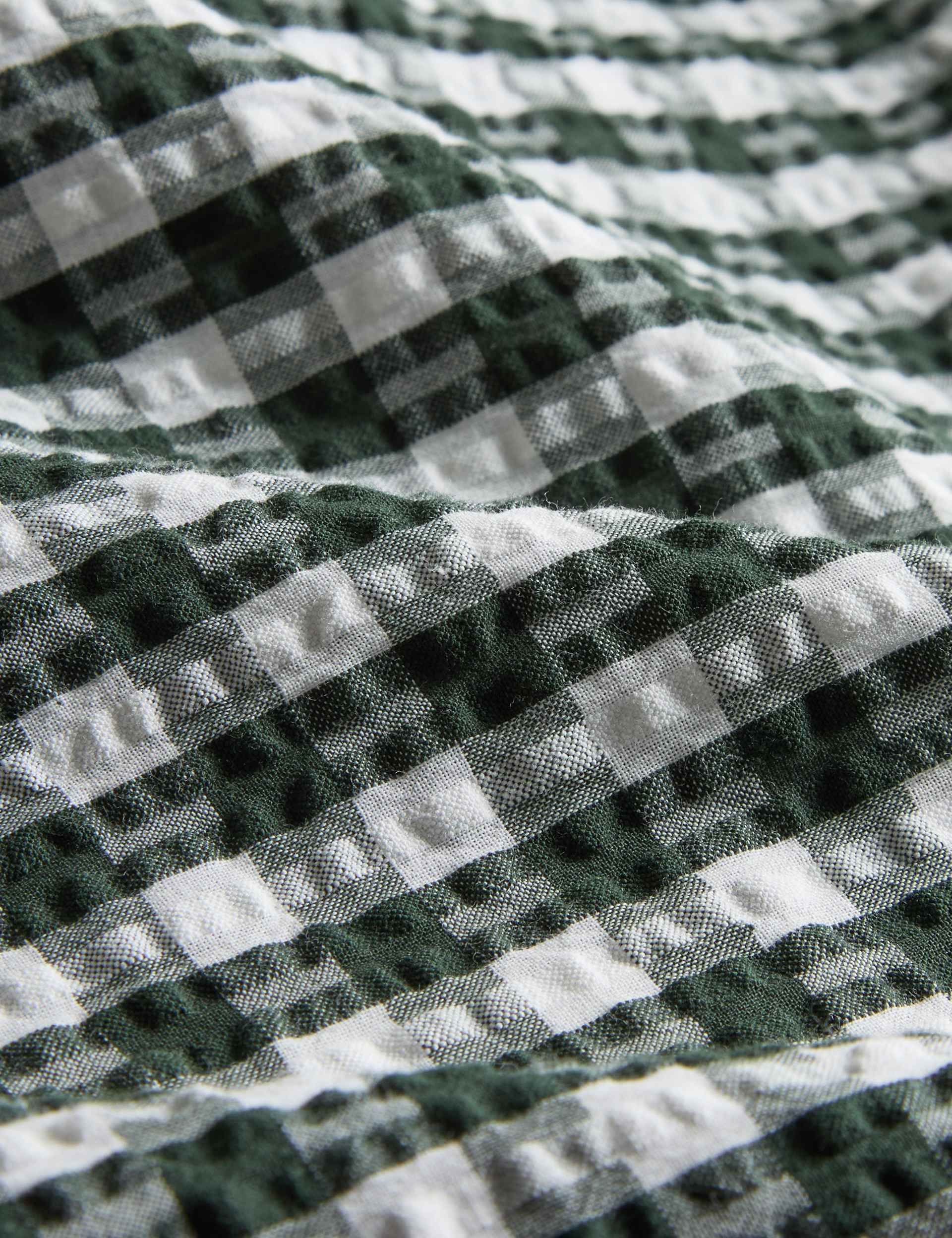 Pure cotton gingham ruffle bedding set single, imported from the UK