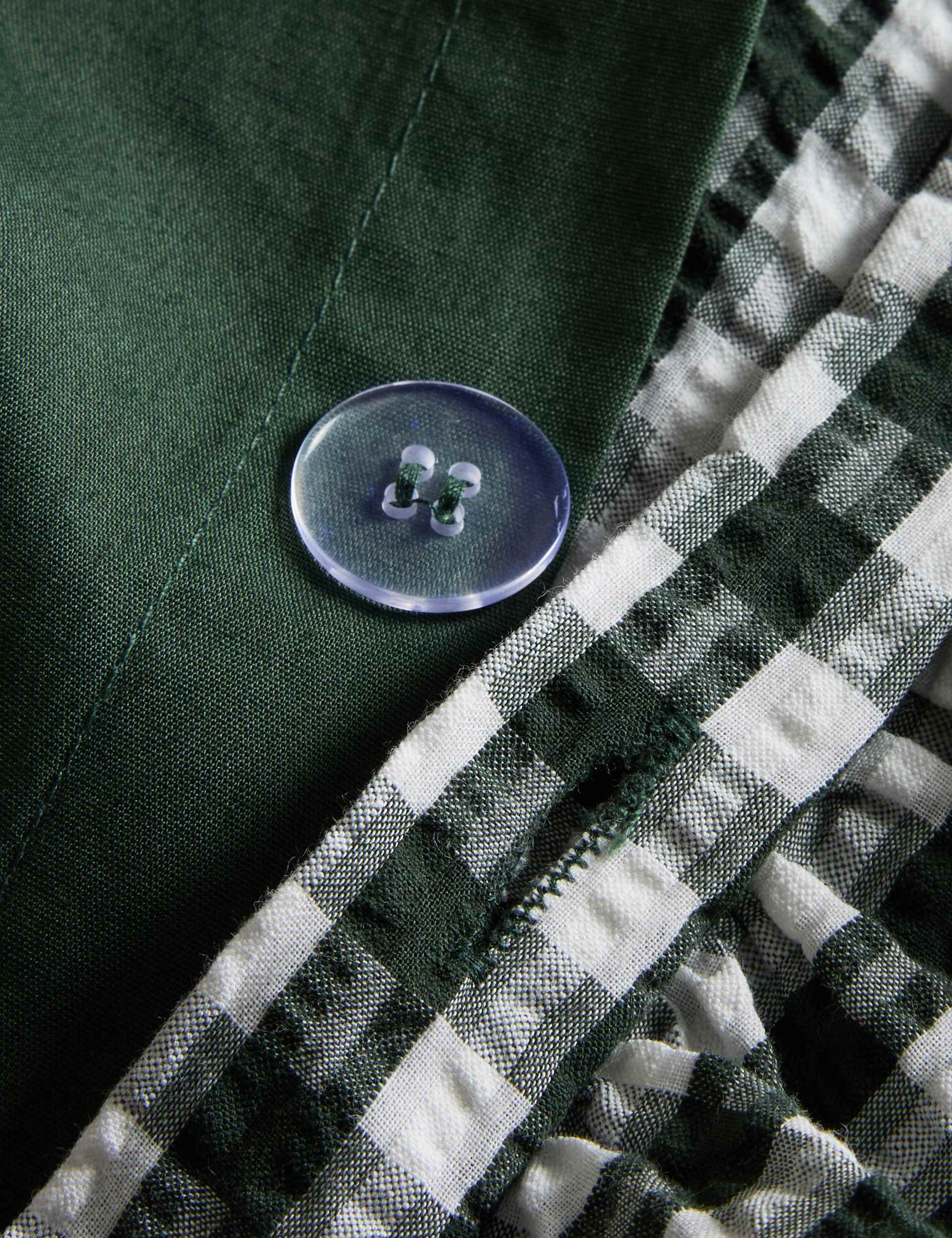 Pure cotton gingham ruffle bedding set single, imported from the UK