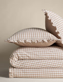 Pure cotton gingham ruffle bedding set single, imported from the UK