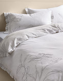 Floral embroidered pure cotton bedding set - British product