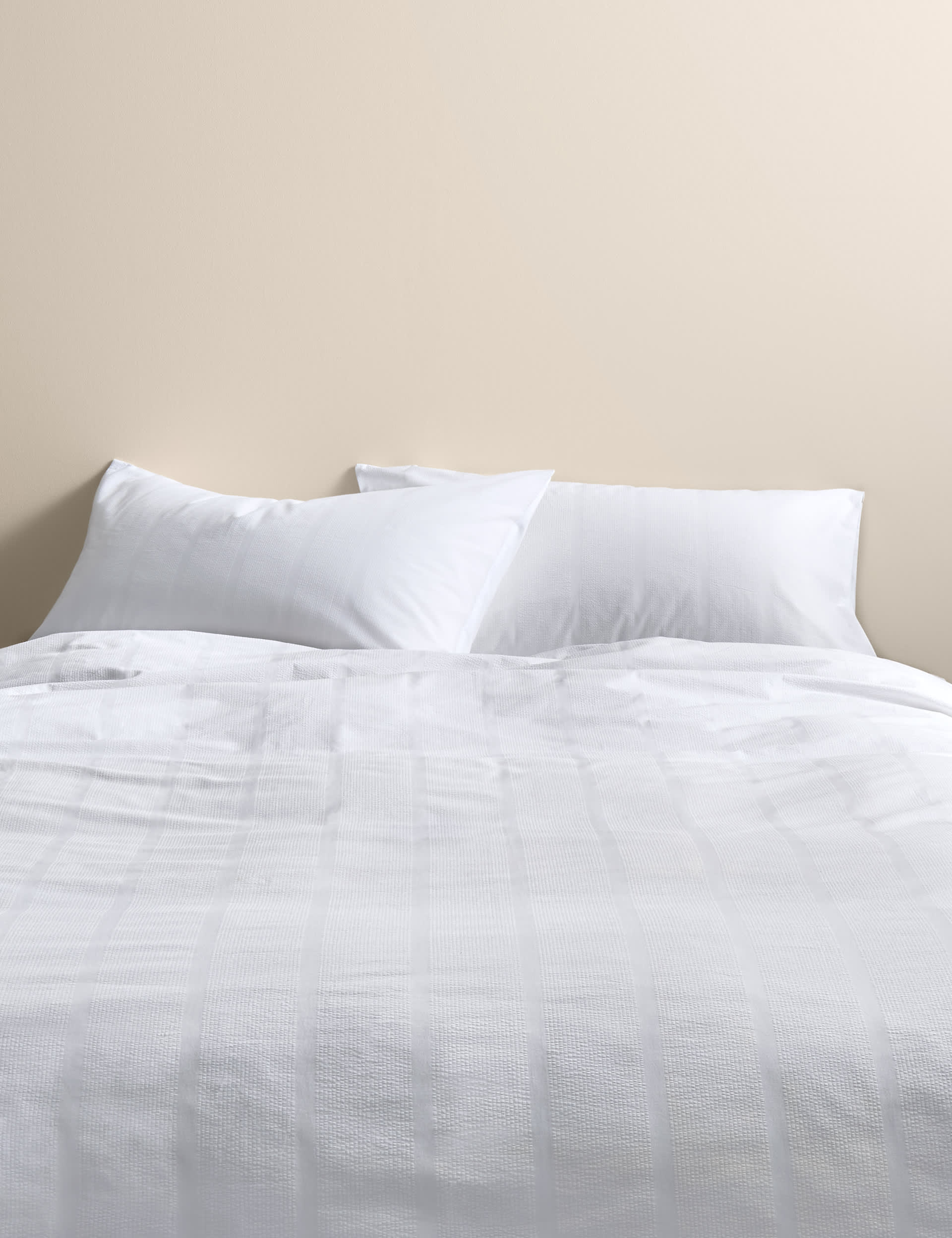 Pure cotton striped seersucker bedding set, UK version