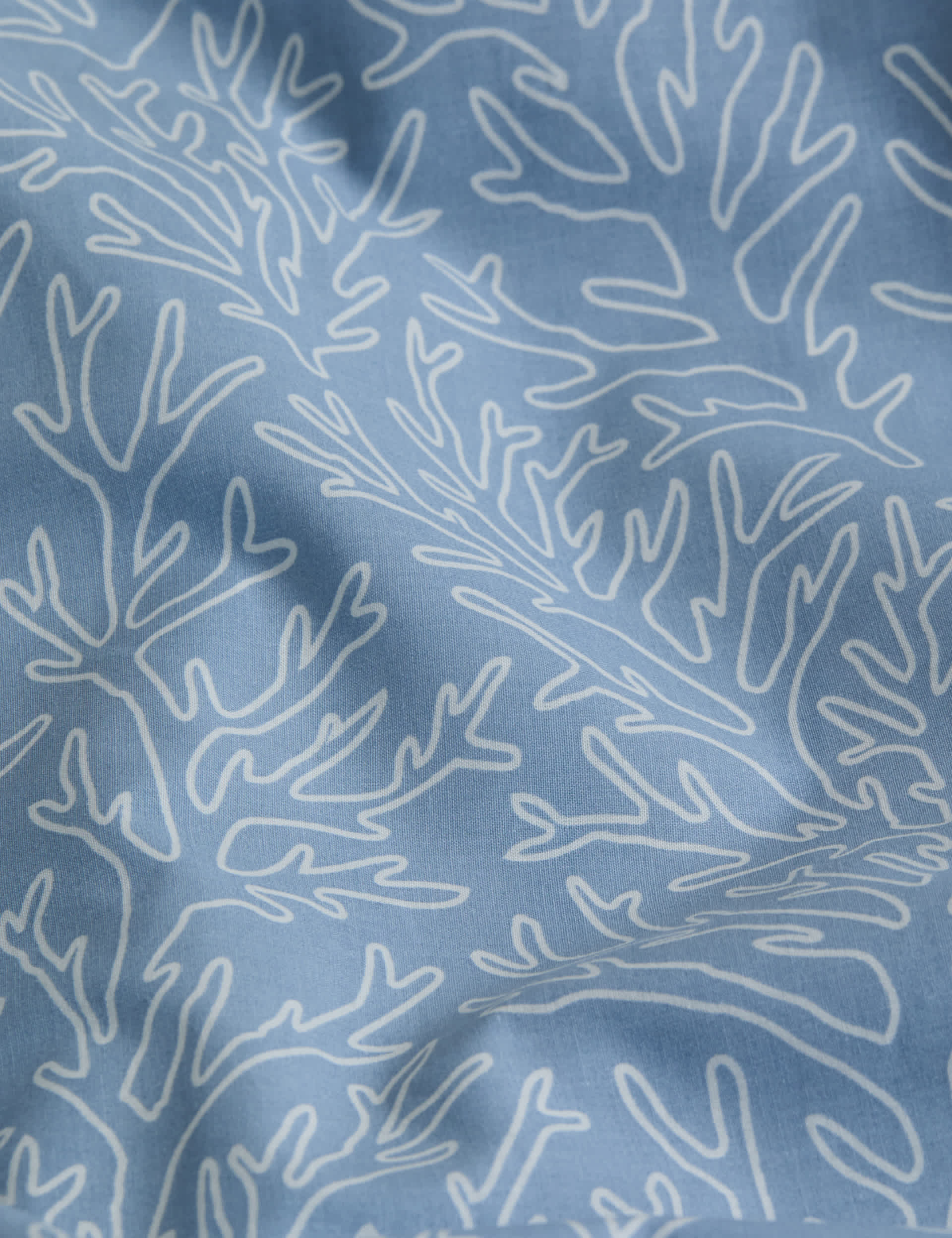 Coral printed cotton rich bedding set, UK version