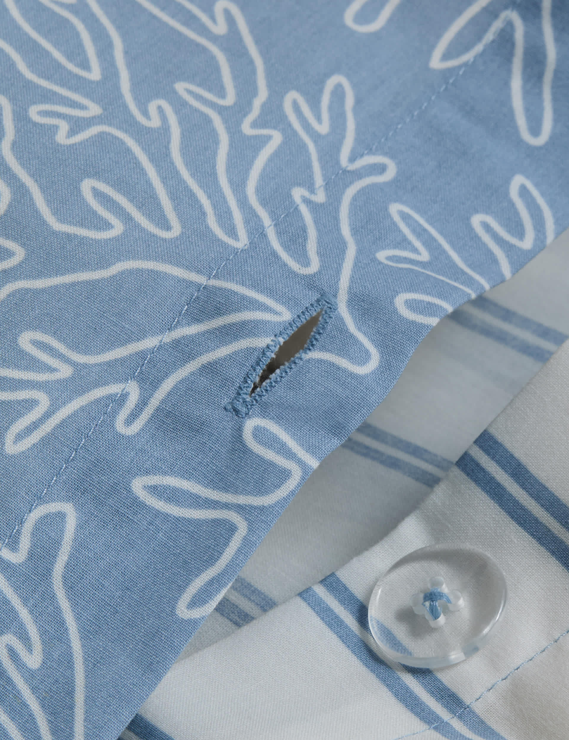 Coral printed cotton rich bedding set, UK version