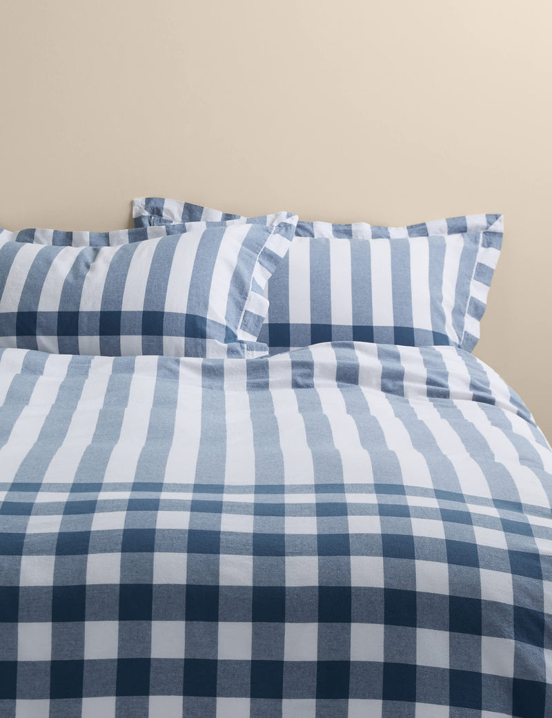 Pure cotton striped gingham bedding set - British product