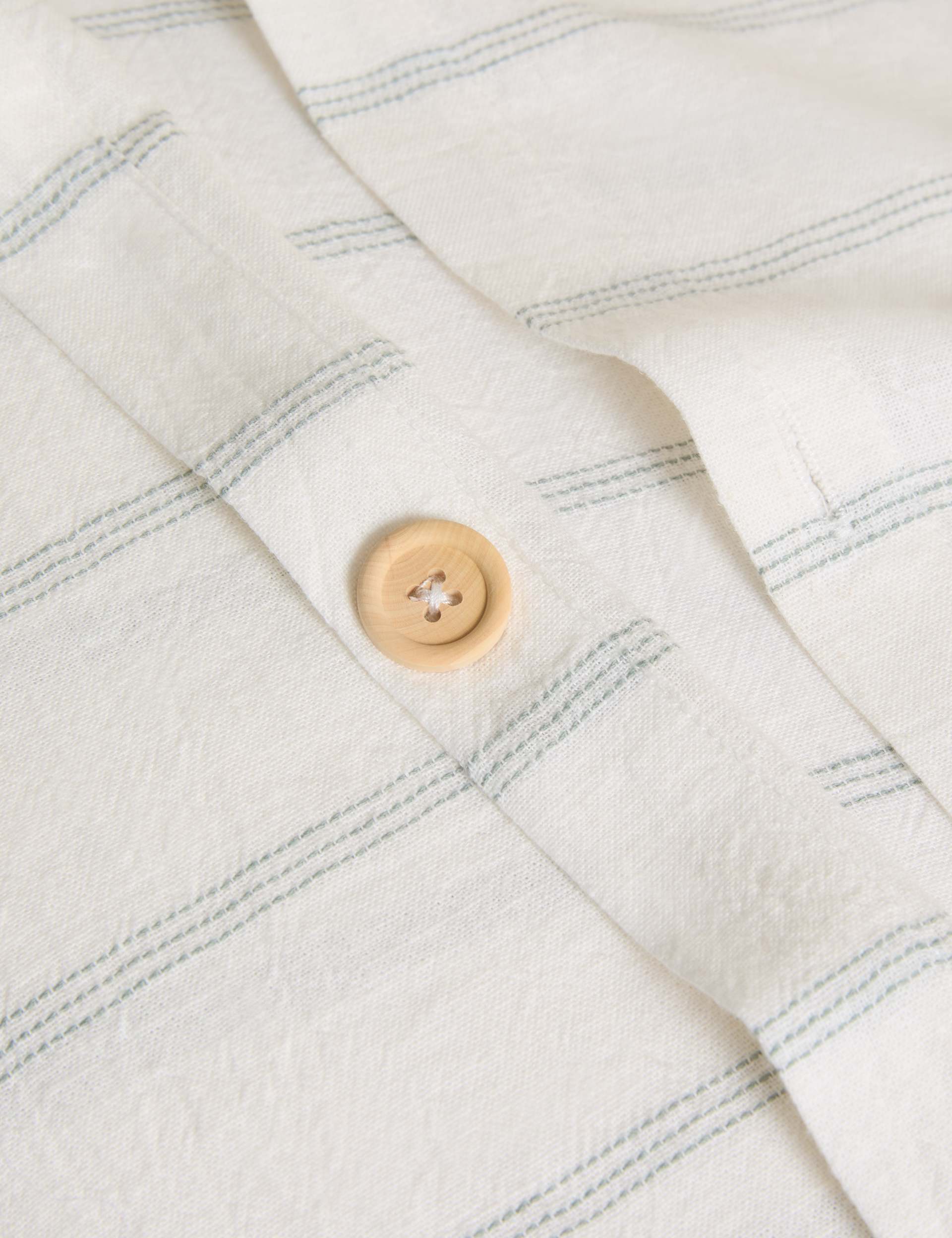 M&S Linen Rich Striped Jacquard Bedding Set