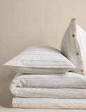 Linen rich striped jacquard bedding set, imported from the UK
