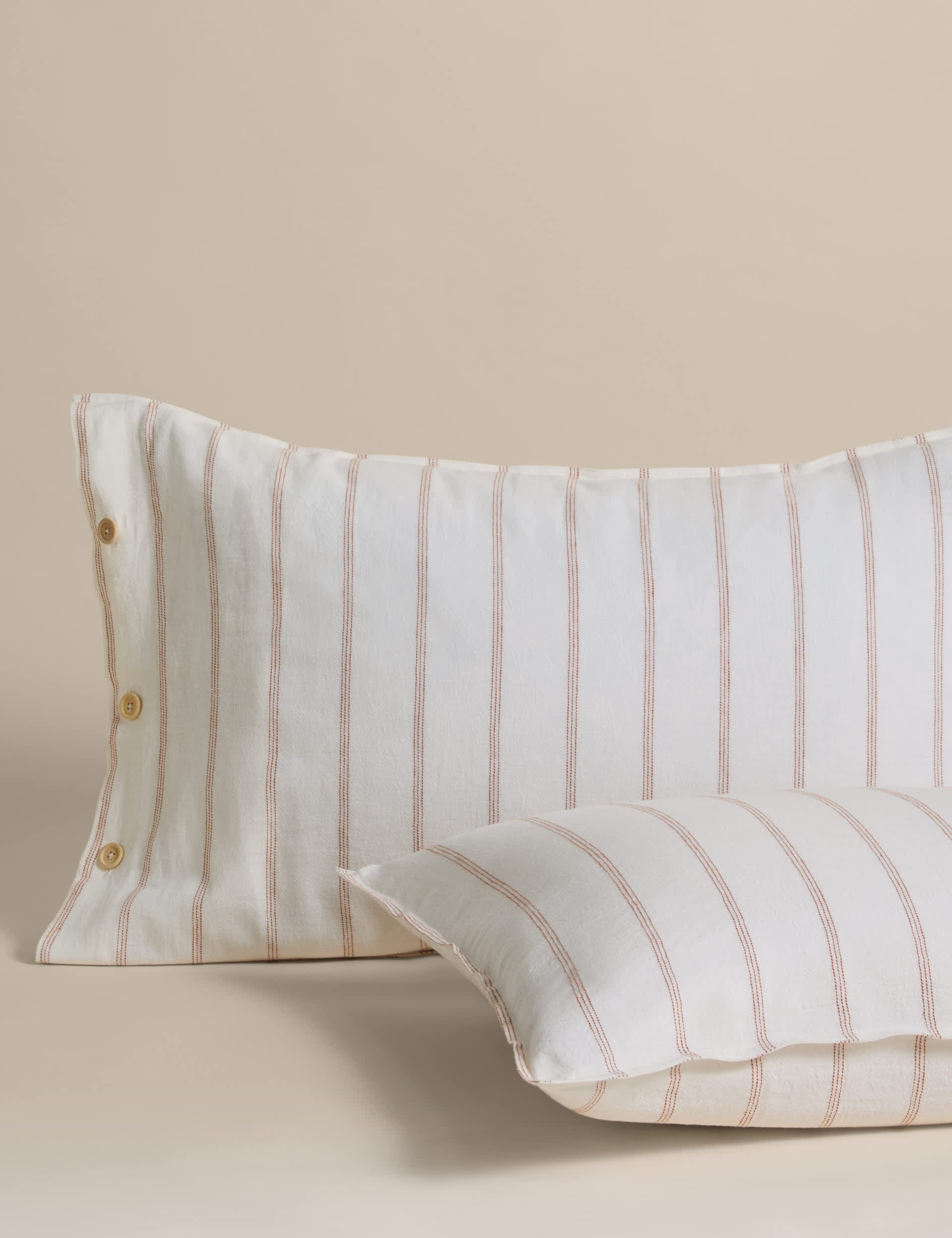 Linen rich striped jacquard bedding set, imported from the UK