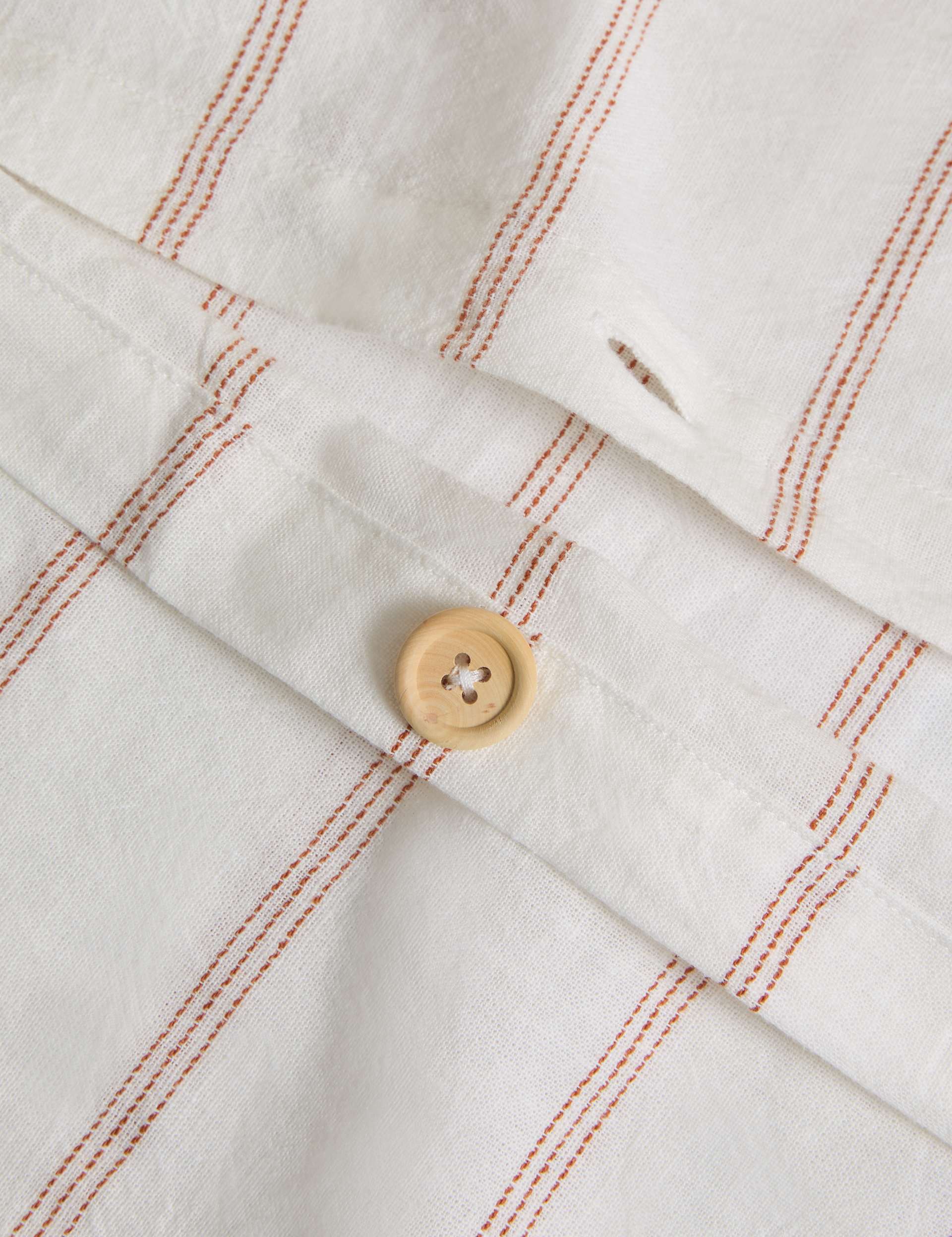 Linen rich striped jacquard bedding set, imported from the UK