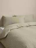 Cotton blend stripe bedding set, UK version