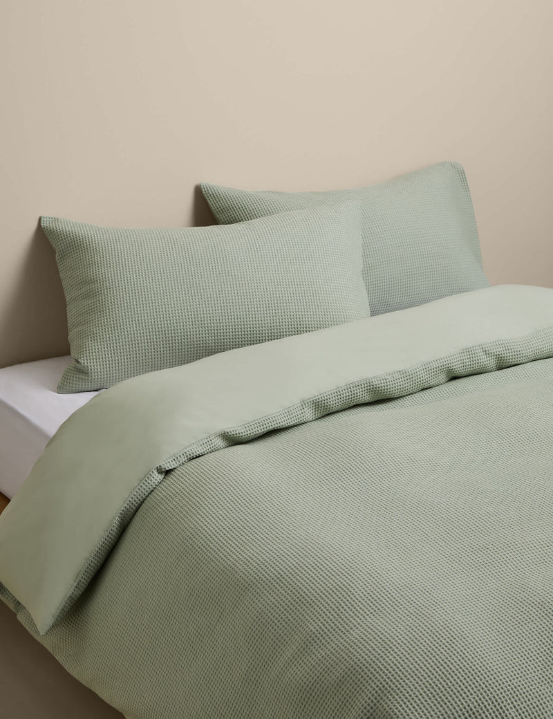 M&S Washed Cotton Waffle Bedding Set