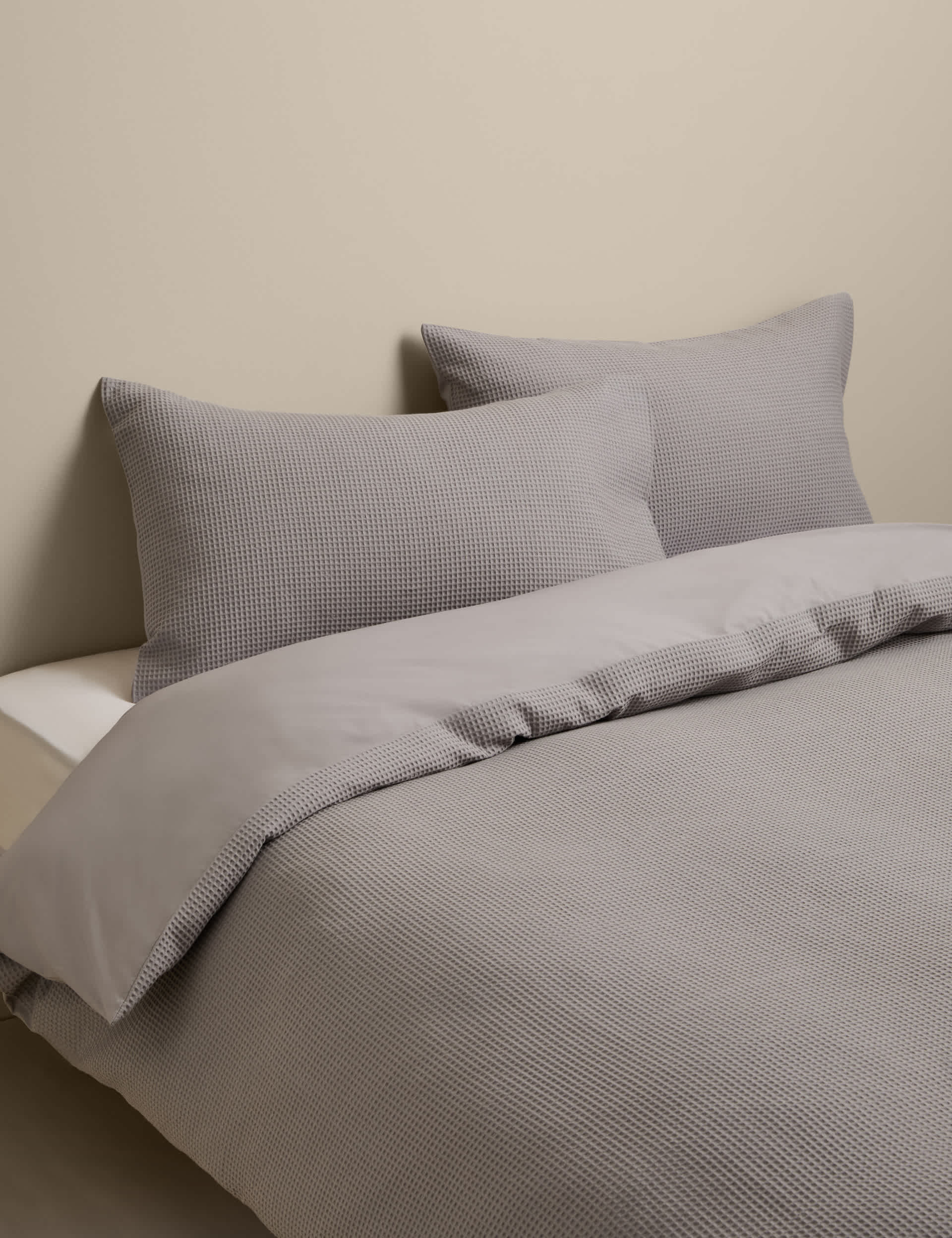 Soft washed cotton waffle bedding set, 100% cotton (British brand)
