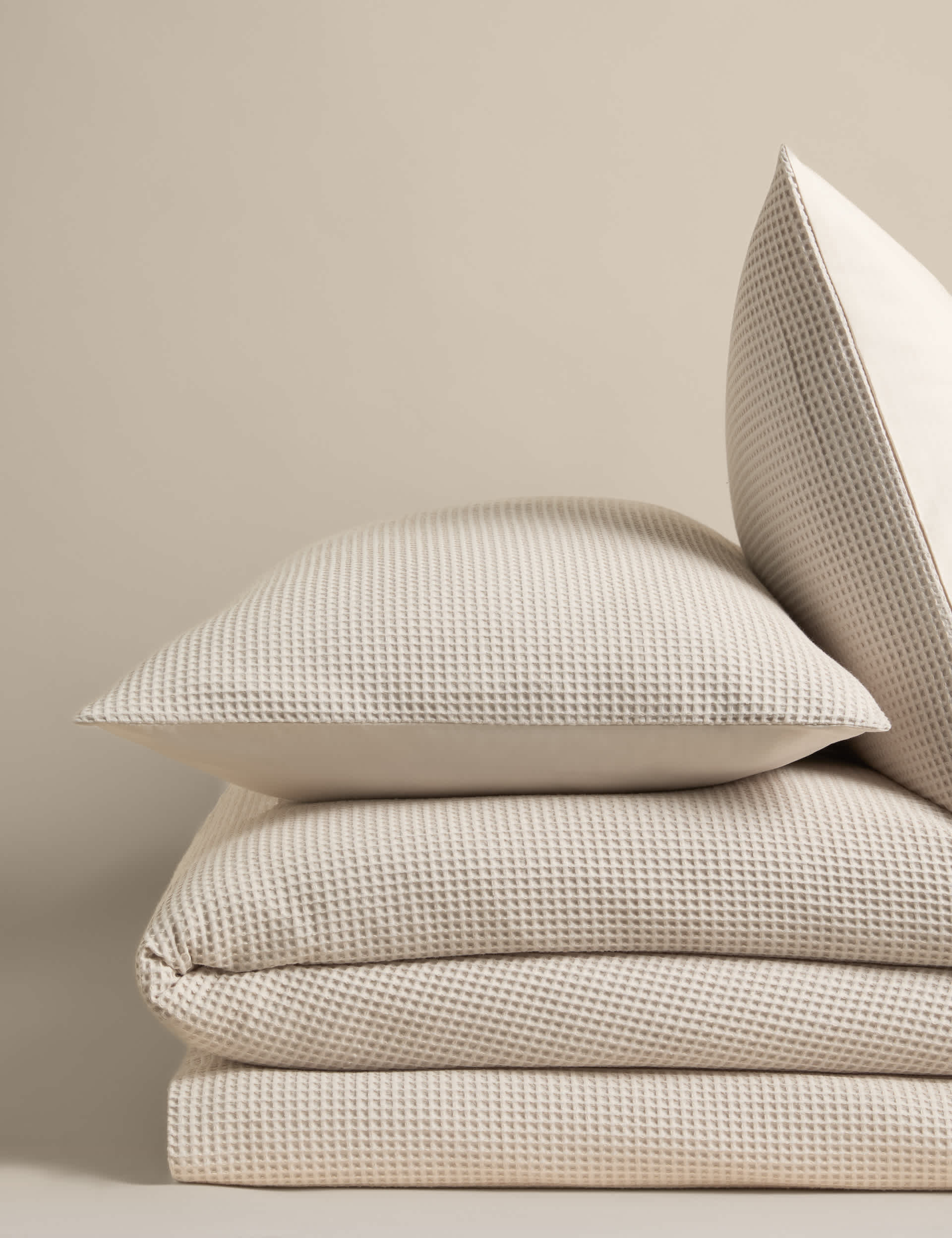 Soft washed cotton waffle bedding set, 100% cotton (British brand)