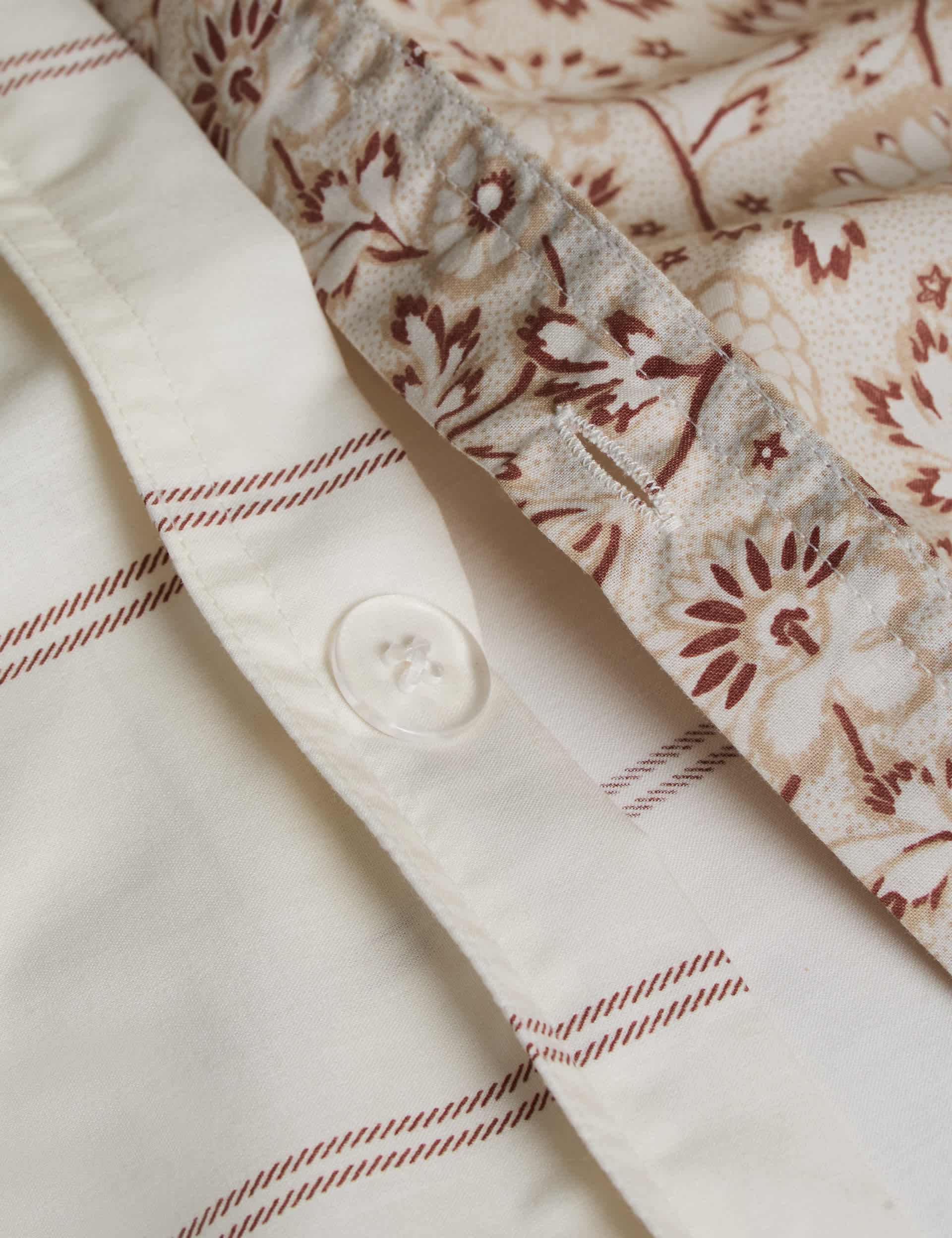 Floral cotton rich woodblock bedding set with StayNew technology - British product