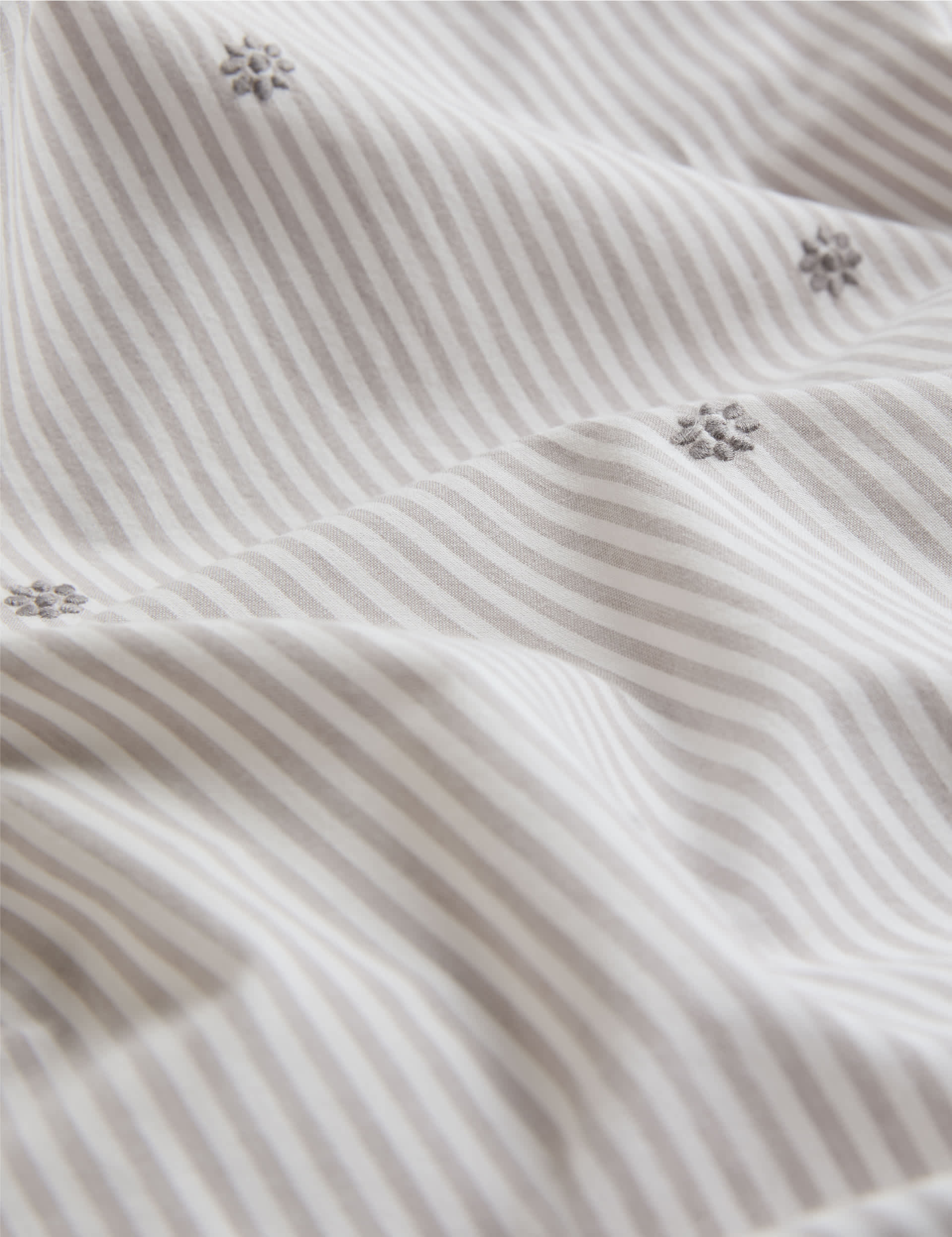 Pure cotton striped embroidered bedding set, UK version