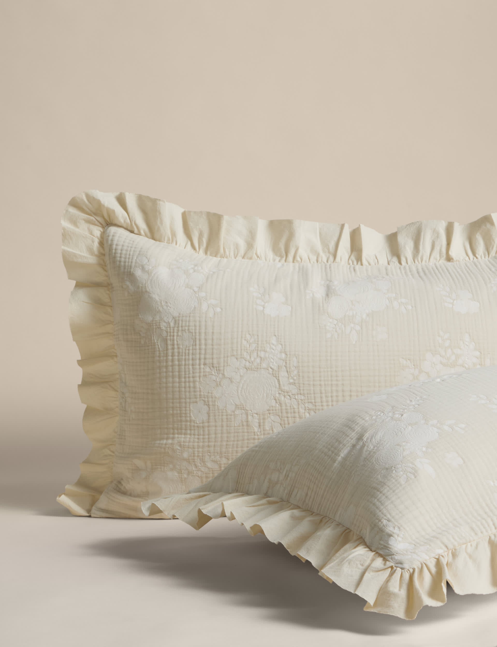 M&S Pure Cotton Floral Jacquard Bedding Set