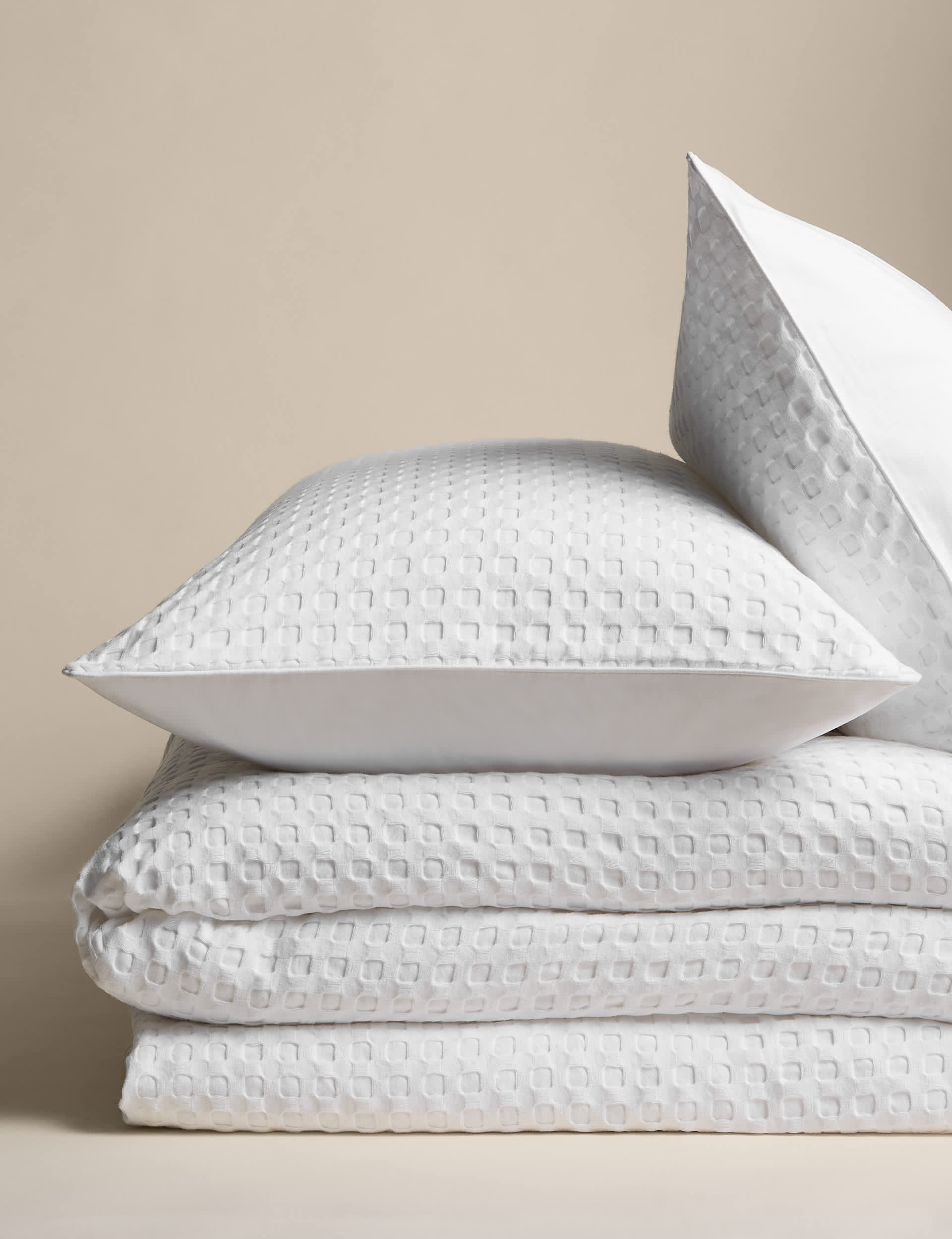 Pure cotton waffle bedding set with zip fastening - British product