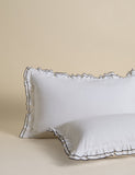 Pure cotton contrast double ruffle bedding set, UK version