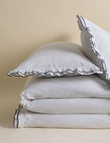 Pure cotton contrast double ruffle bedding set, UK version