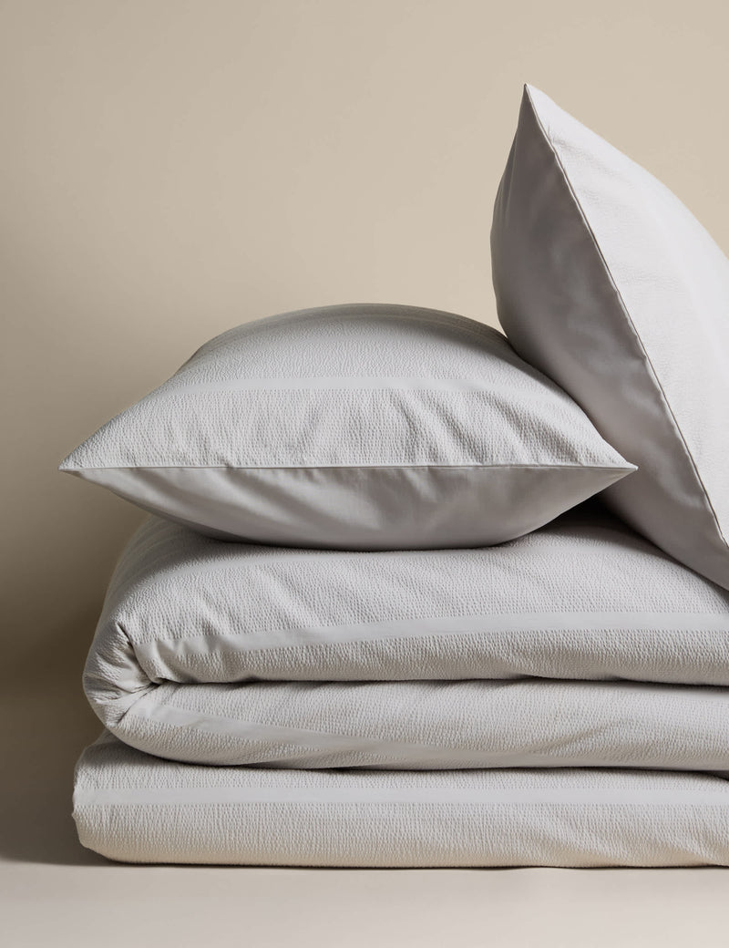 Pure cotton striped seersucker bedding set, UK version