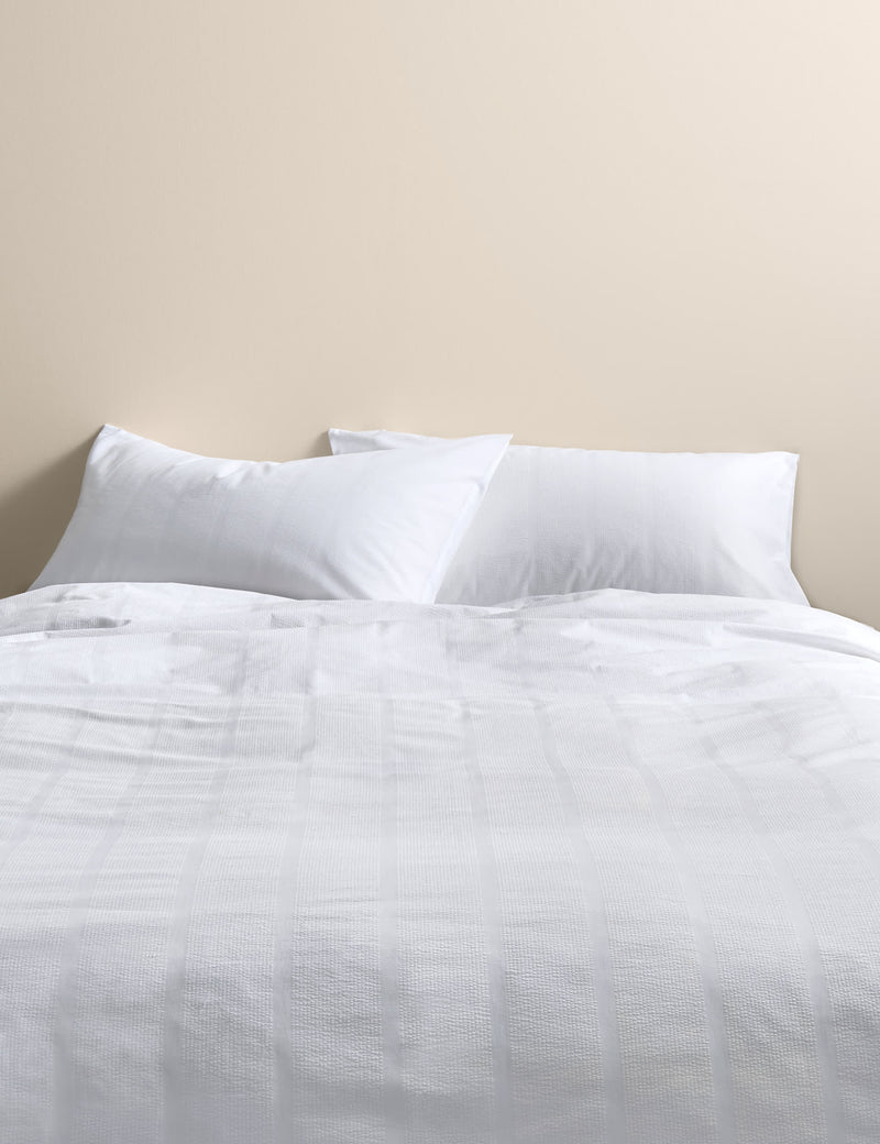 Pure cotton striped seersucker bedding set, UK version