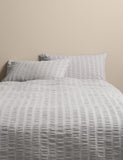 Pure cotton seersucker bedding set, striped pattern - British product