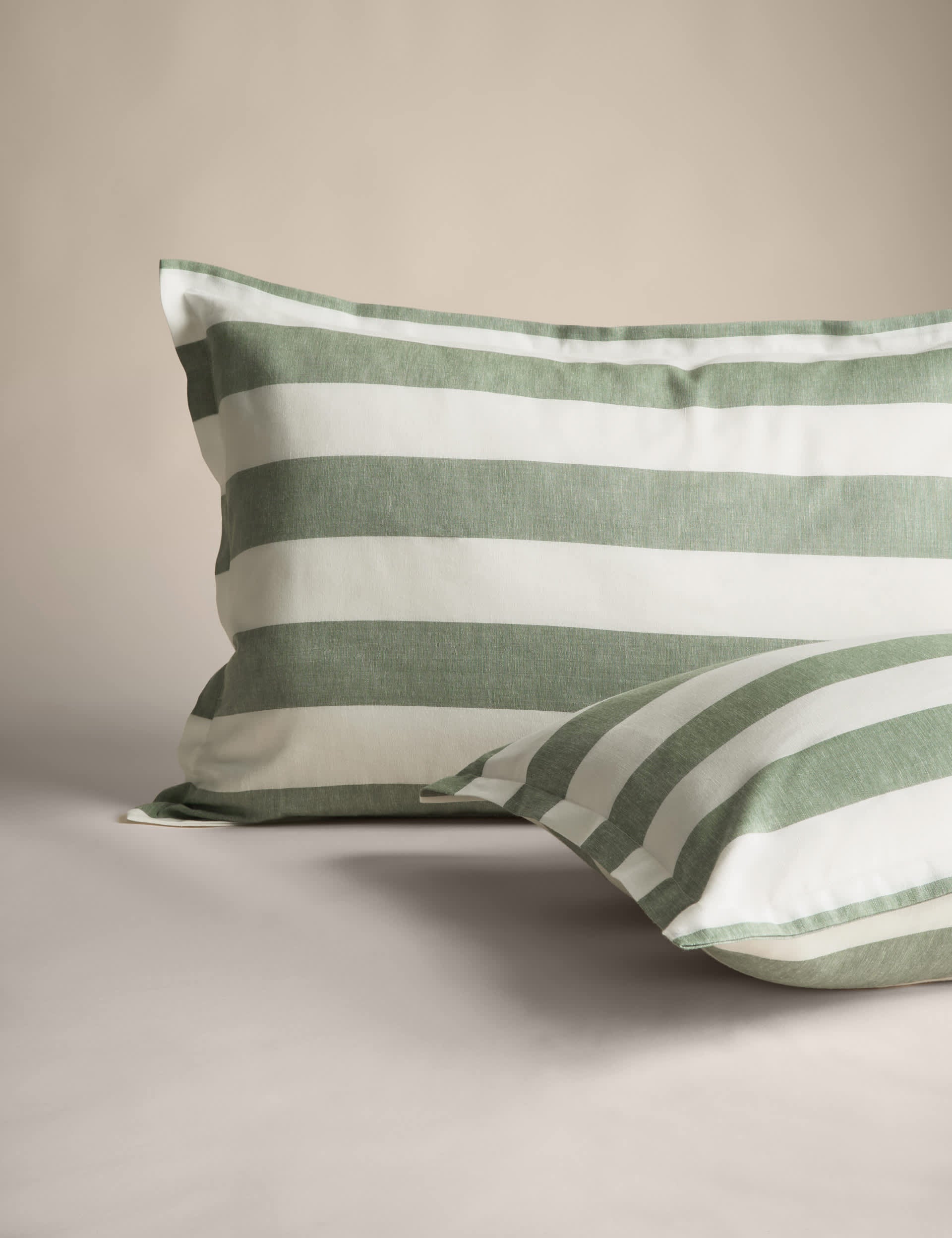 Linen blend striped bedding set, imported from the UK