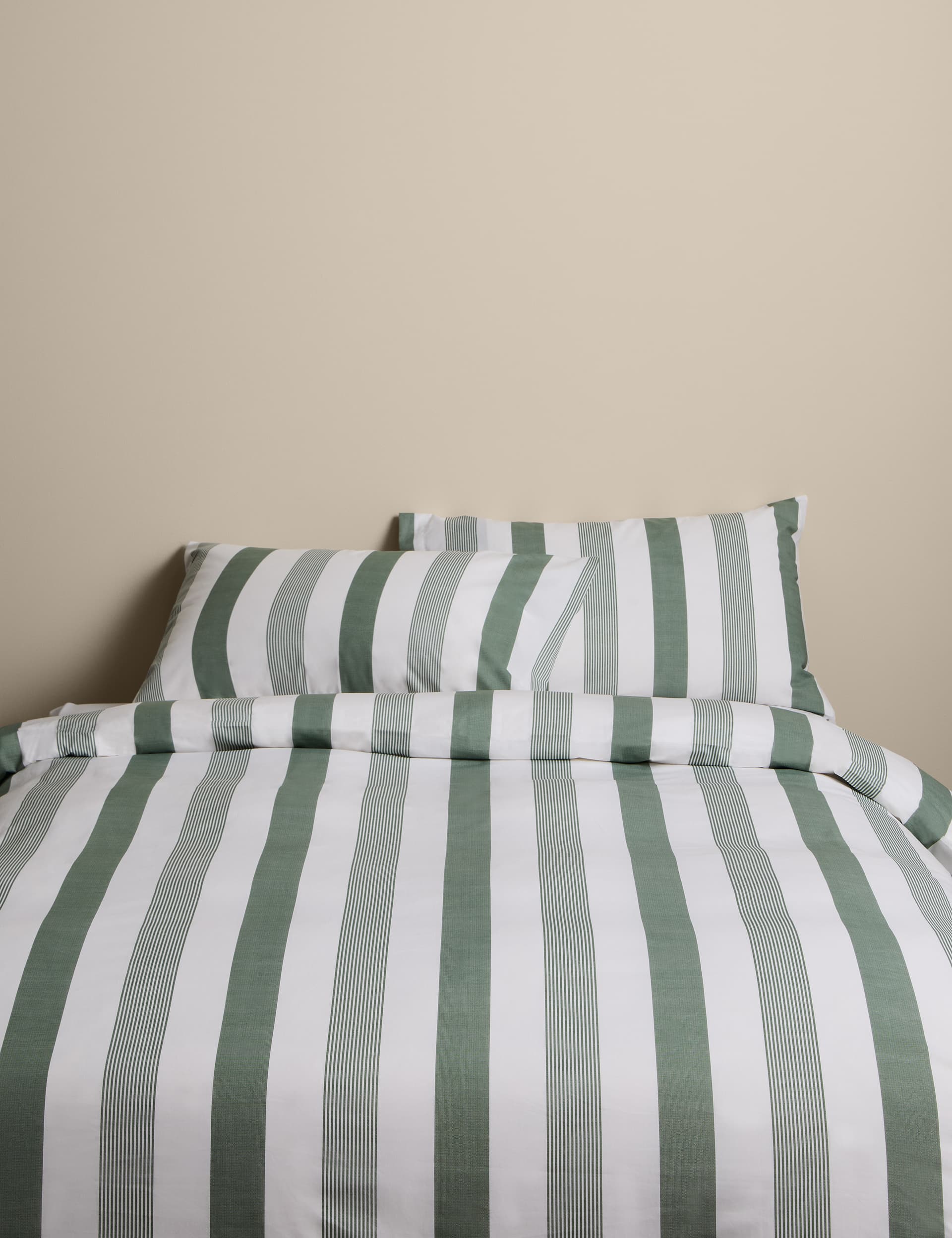 M&S Pure Cotton Signature Stripe Bedding Set