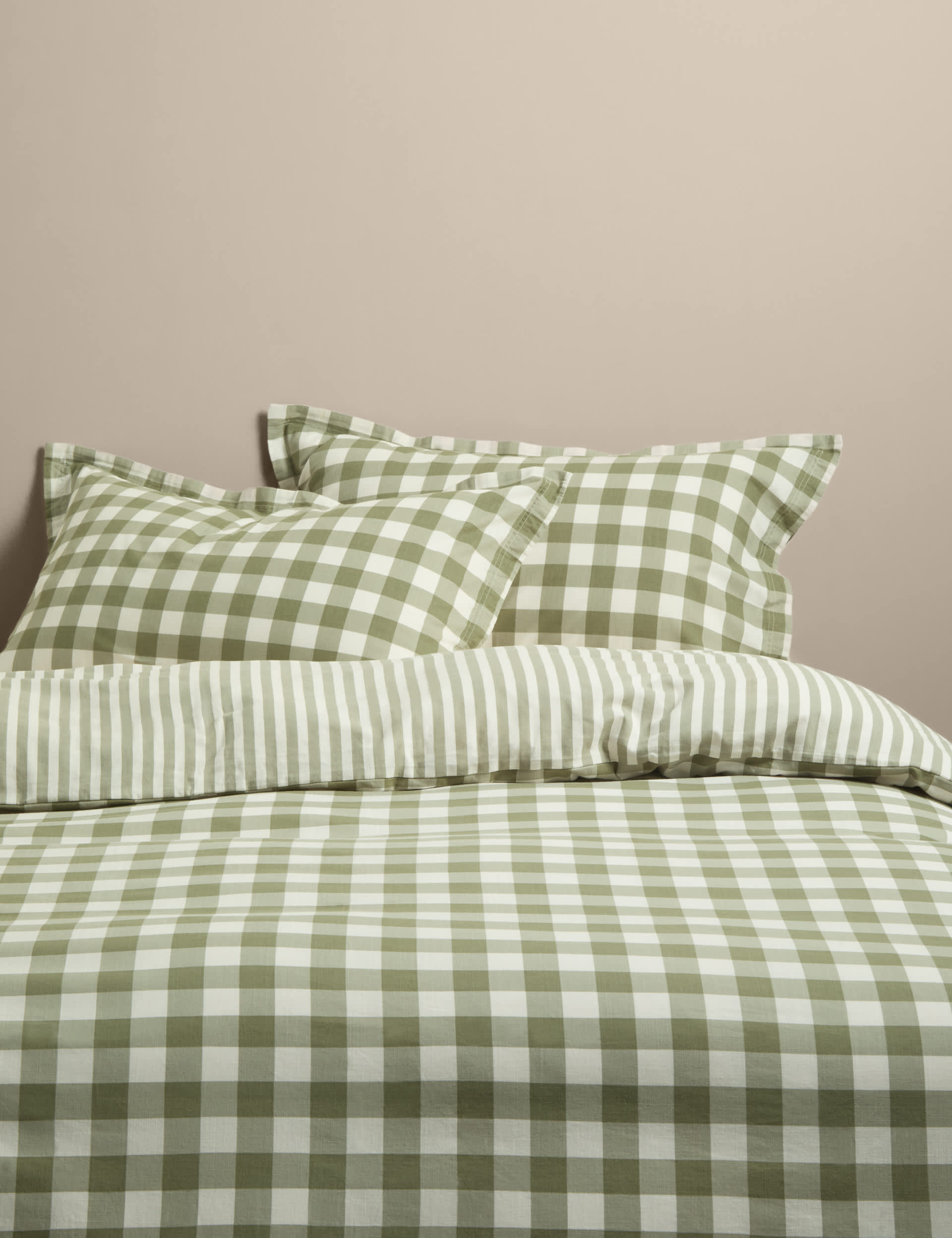 M&S Pure Cotton Gingham Bedding Set