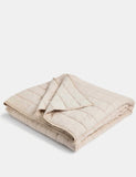 Cotton rich quilted throw with linen blend - British product