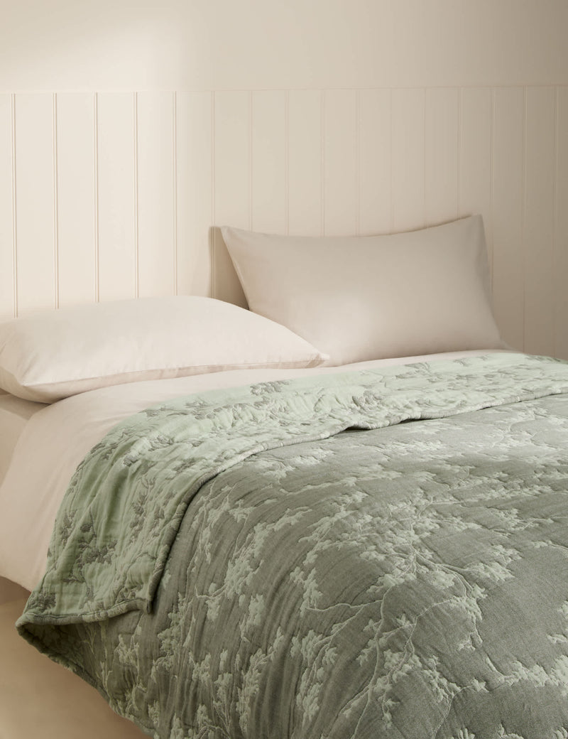 Pure Cotton Trailing Cherry Bedspread, imported from the UK