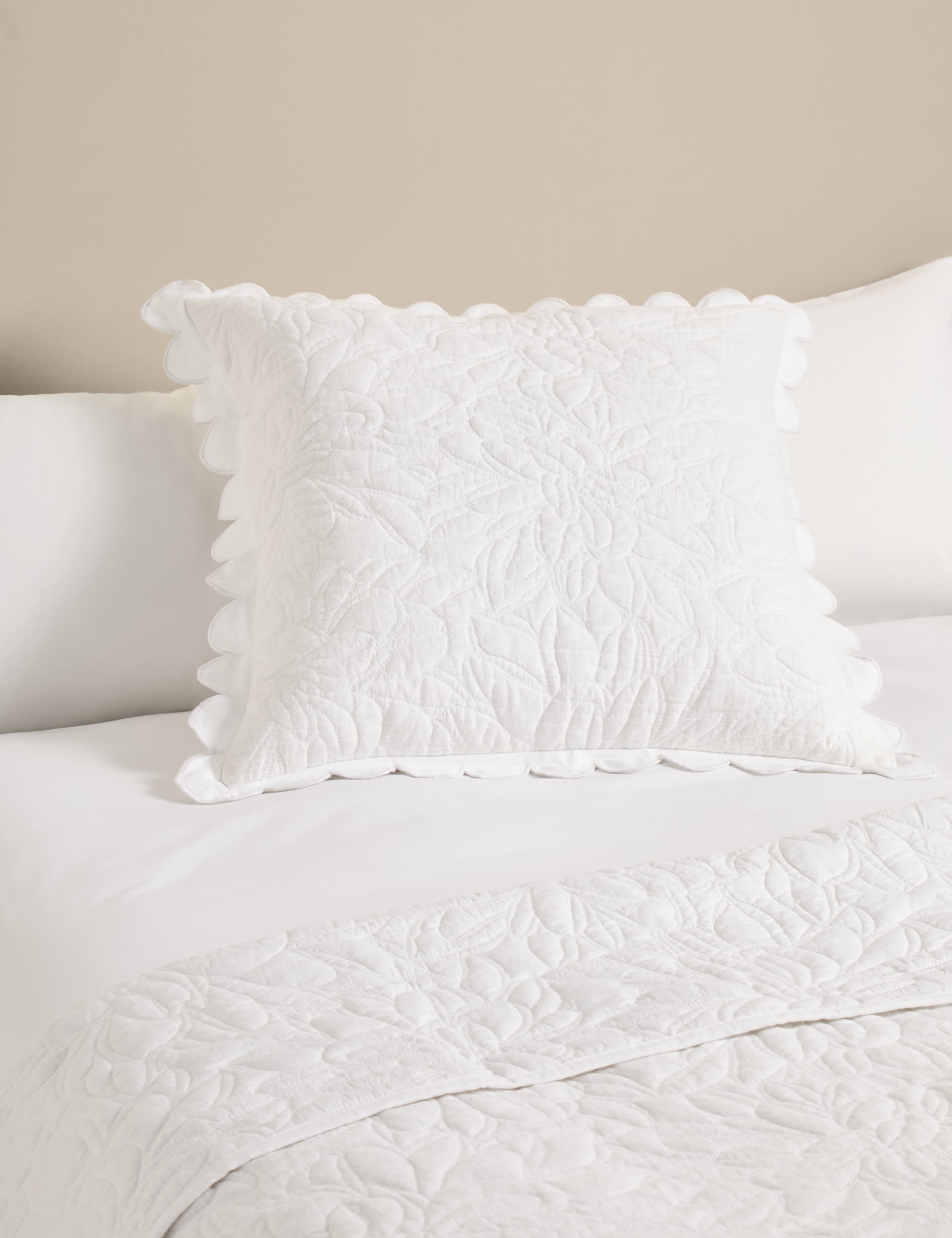 Pure cotton floral decorative cushion large - (British brand)