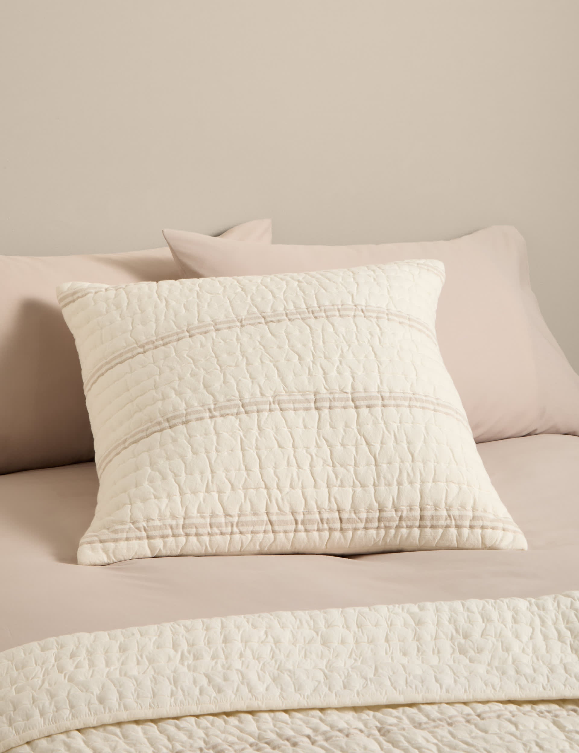 Pure Cotton Striped Cushion, UK version