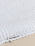 Decorative cushion with cotton rich fabric and striped design (British brand)