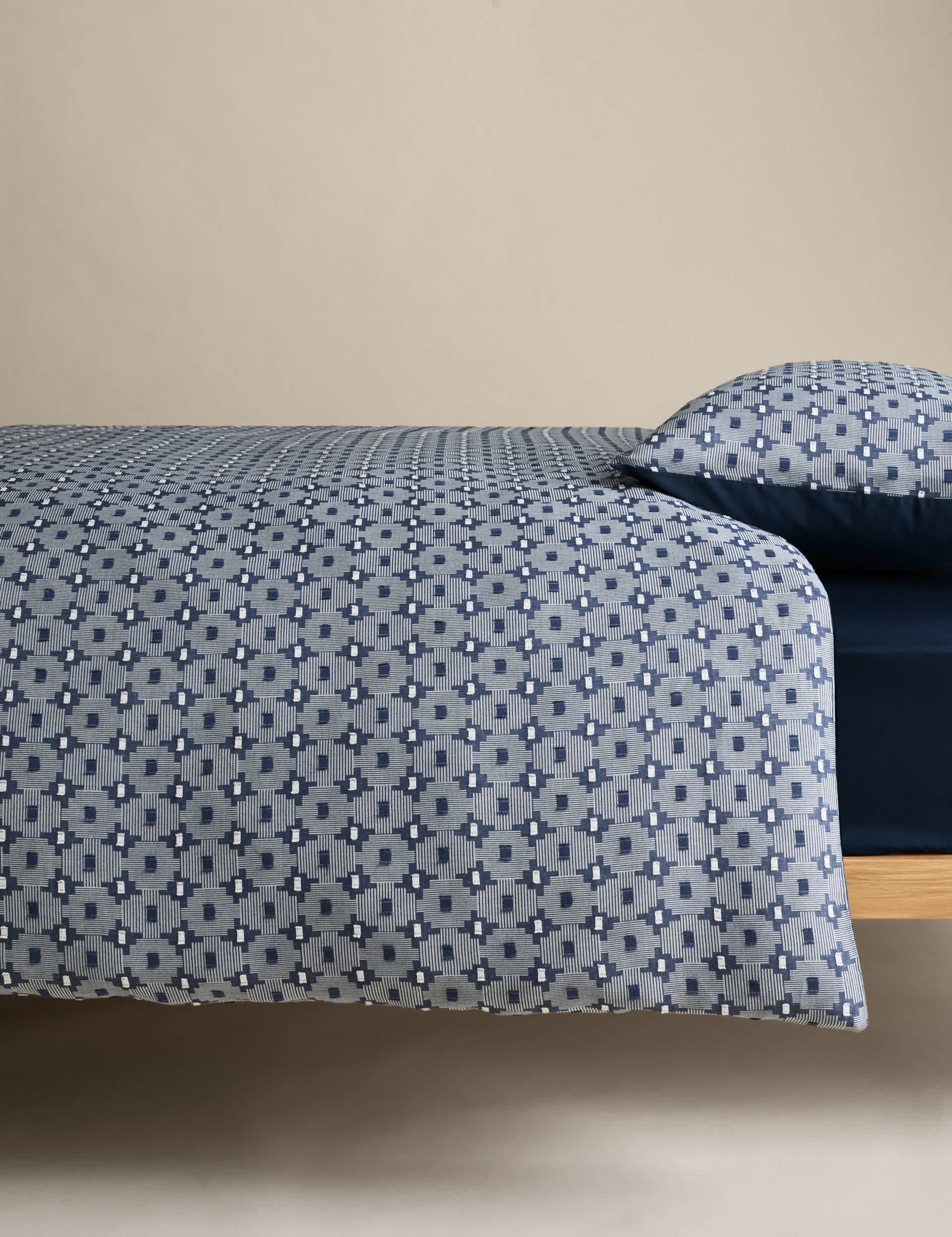 M&S X Fired Earth Kanbina dobby jacquard pure cotton bedding set, UK version