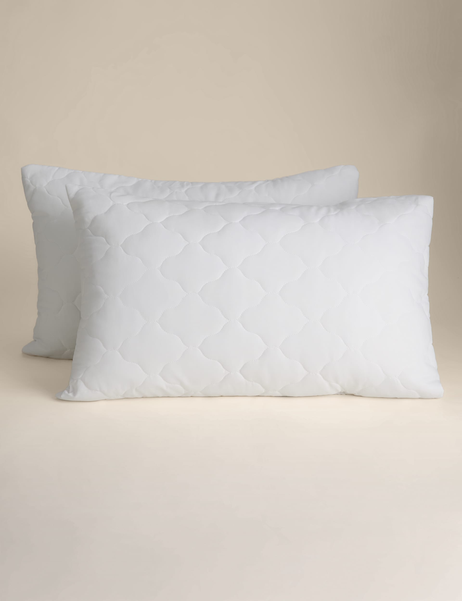 Quilted waterproof pillow protectors set of 2, imported from the UK
