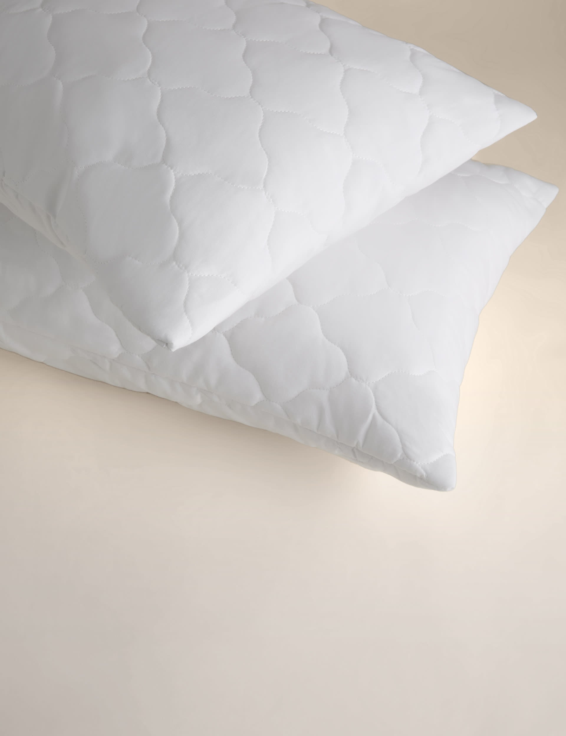 Quilted waterproof pillow protectors set of 2, imported from the UK
