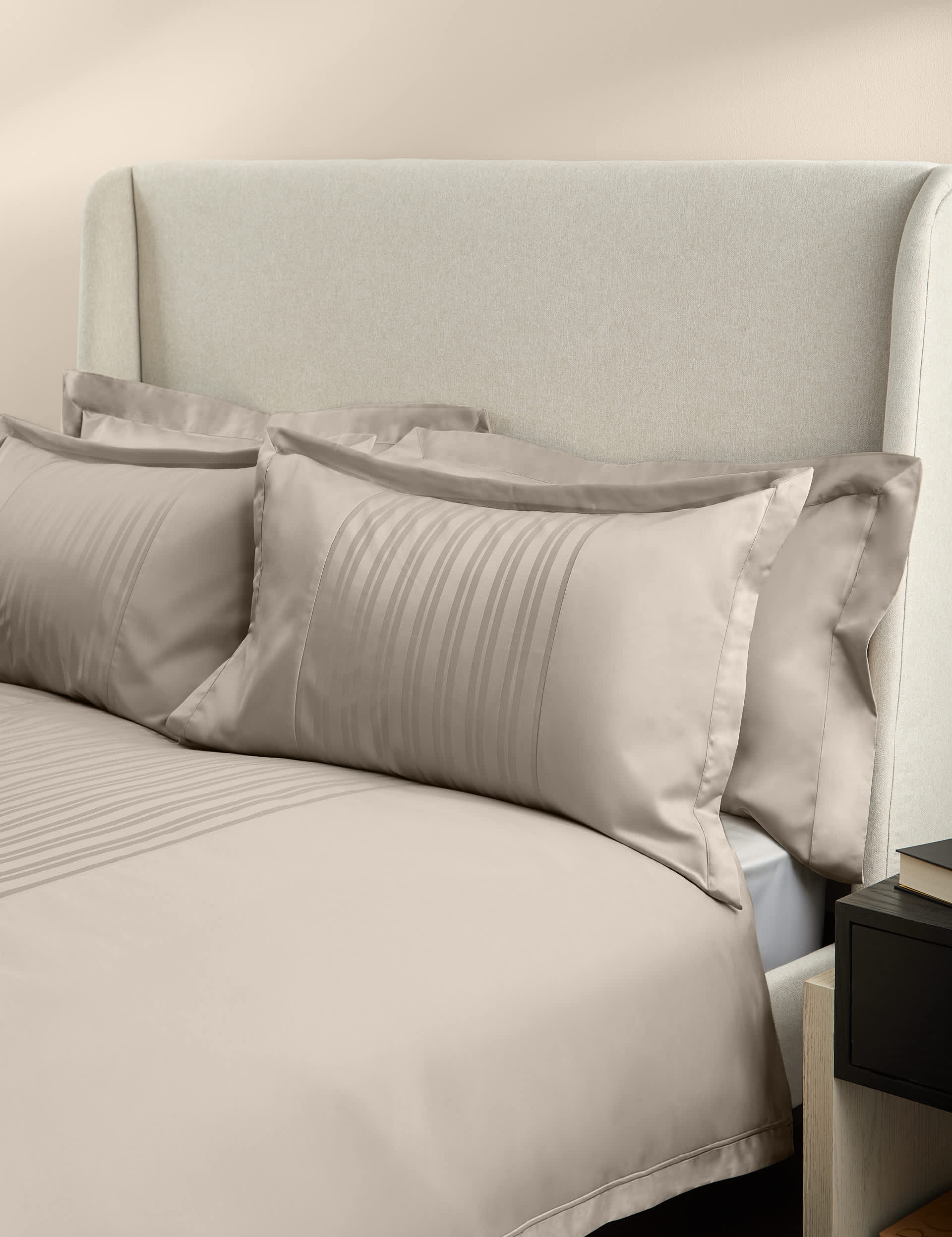 M&S X Kelly Hoppen pure cotton jacquard striped bedding set, imported from the UK