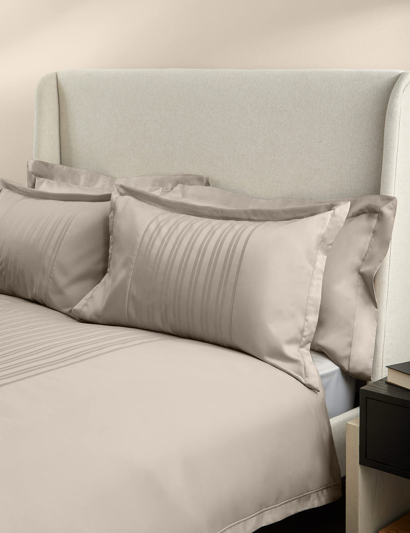 M&S X Kelly Hoppen pure cotton jacquard striped bedding set, imported from the UK