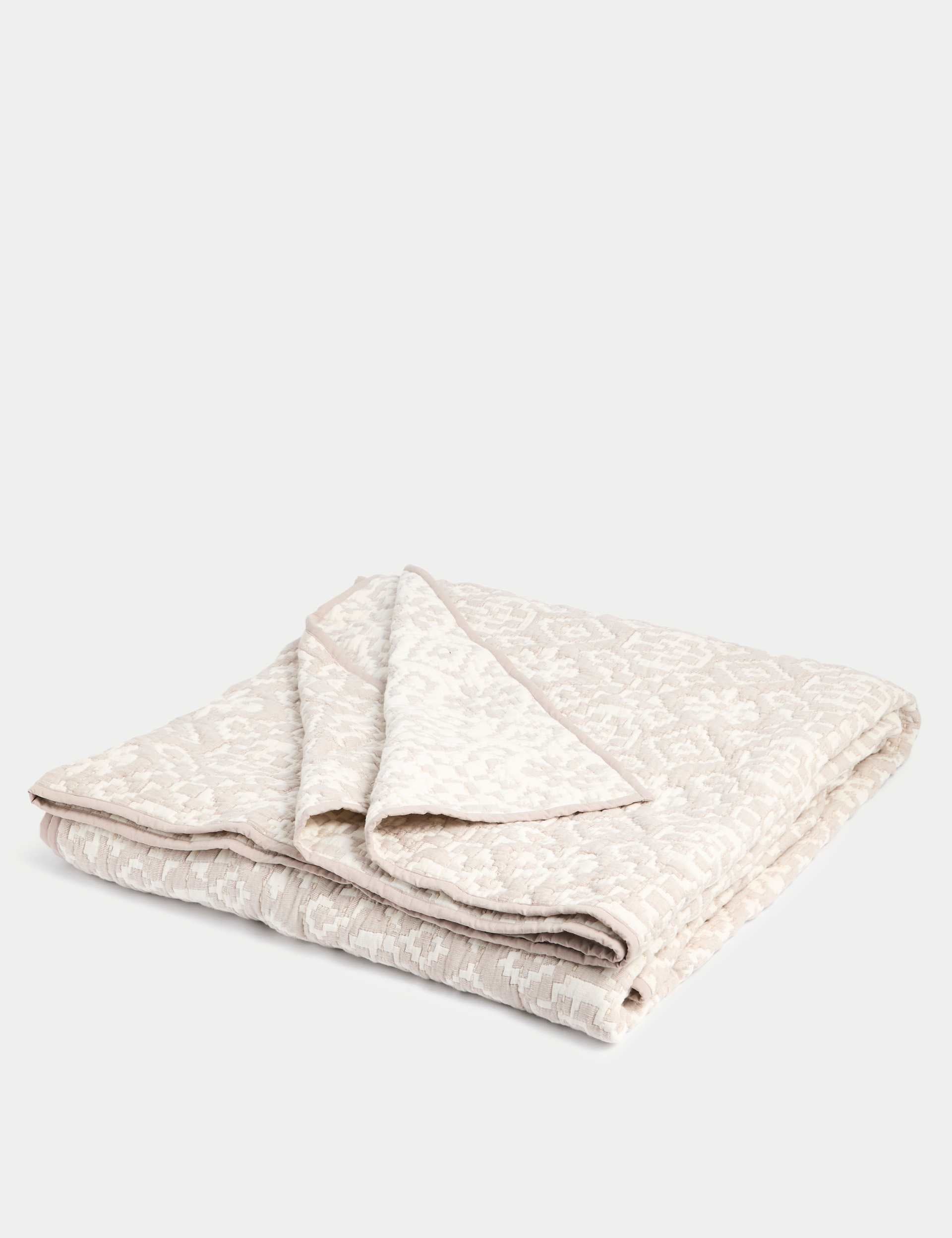 M&S x Fired Earth Ikat Geometric Bedspread, imported from the UK