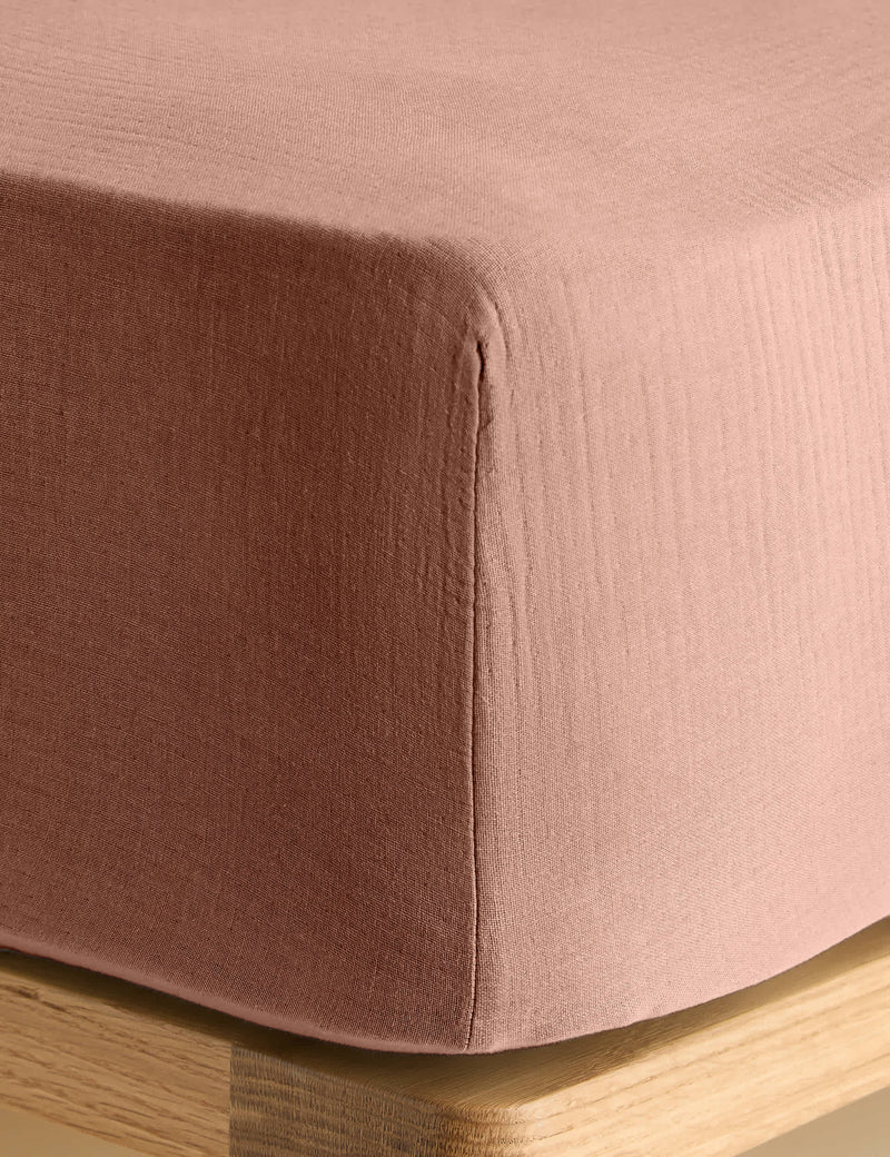 Pure Cotton Muslin Deep Fitted Sheet