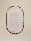 Pure cotton scallop oval bath mat 80cm, UK version
