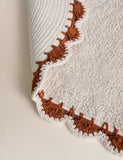 Pure cotton scallop oval bath mat 80cm, UK version