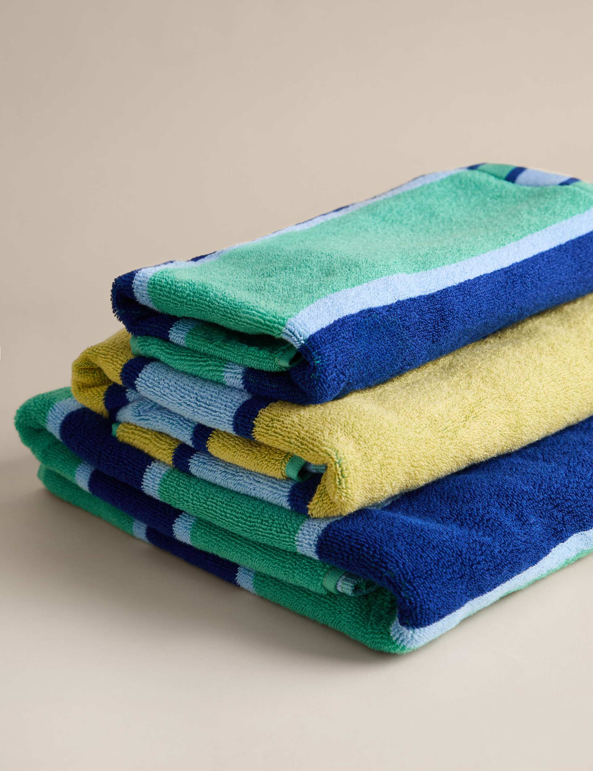 Pure cotton striped reversible towel - British product