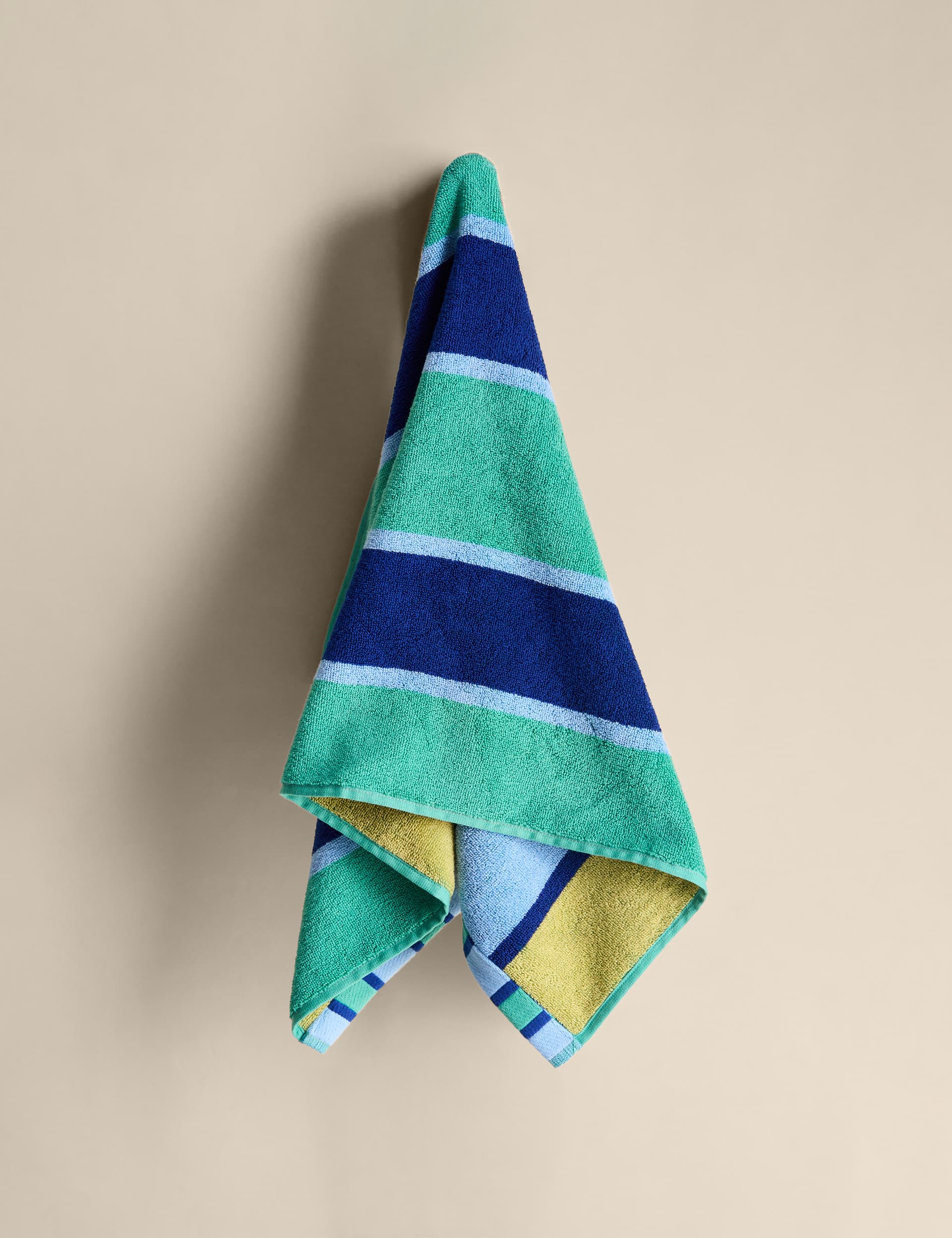 Pure cotton striped reversible towel - British product