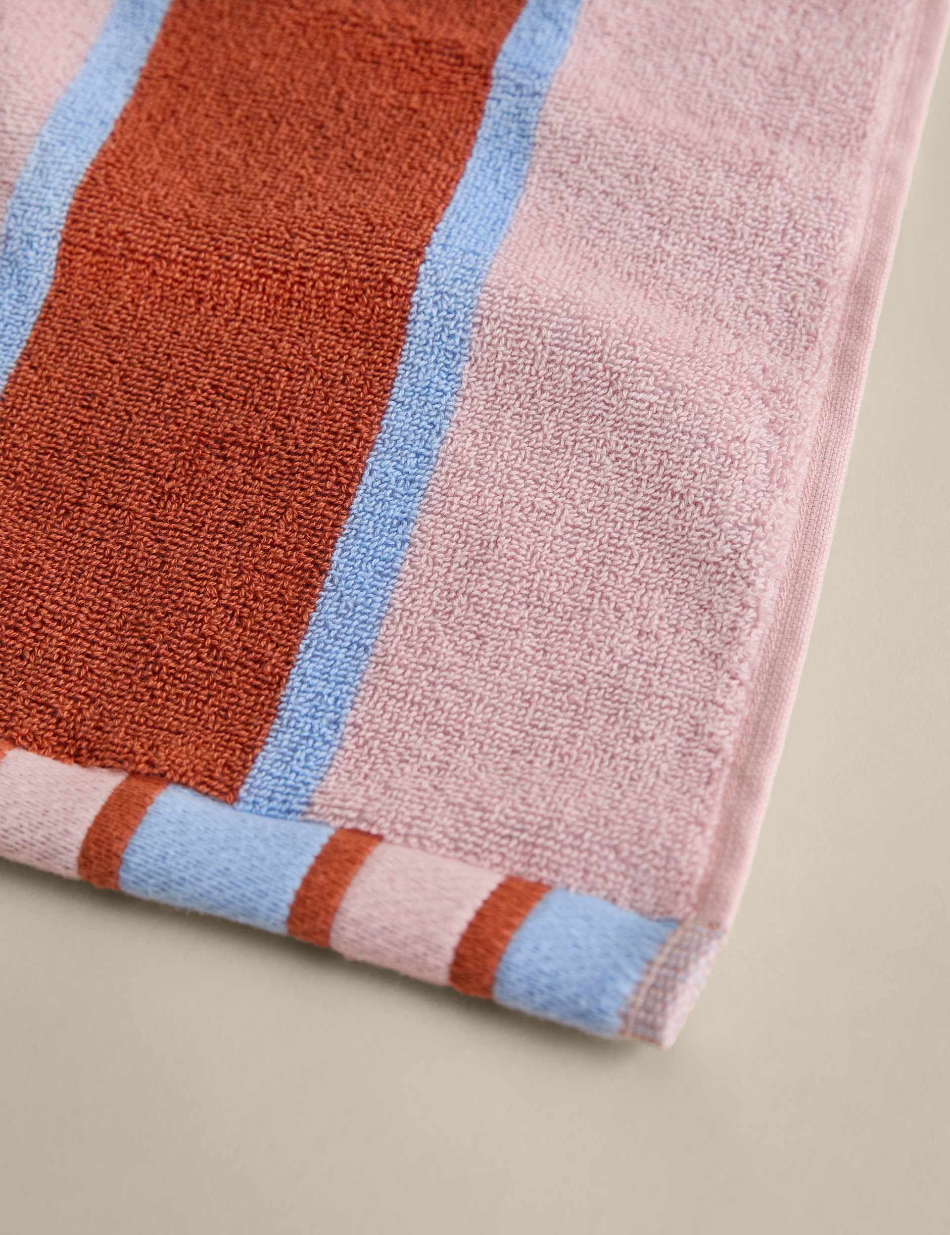 M&S Pure Cotton Striped Reversible Towel