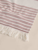 Pure cotton hammam beach towel with tasselled trims - British product